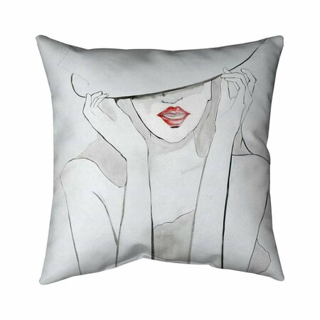 BEGIN HOME DECOR 20 x 20 in. Woman with Big Hat-Double Sided Print Indoor Pillow 5541-2020-FA21